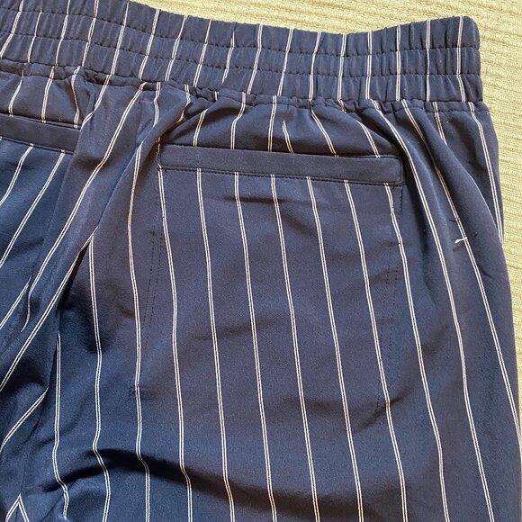 Athleta Midtown Ankle Pant Blue Stripe Size 10 - Picture 3 of 5